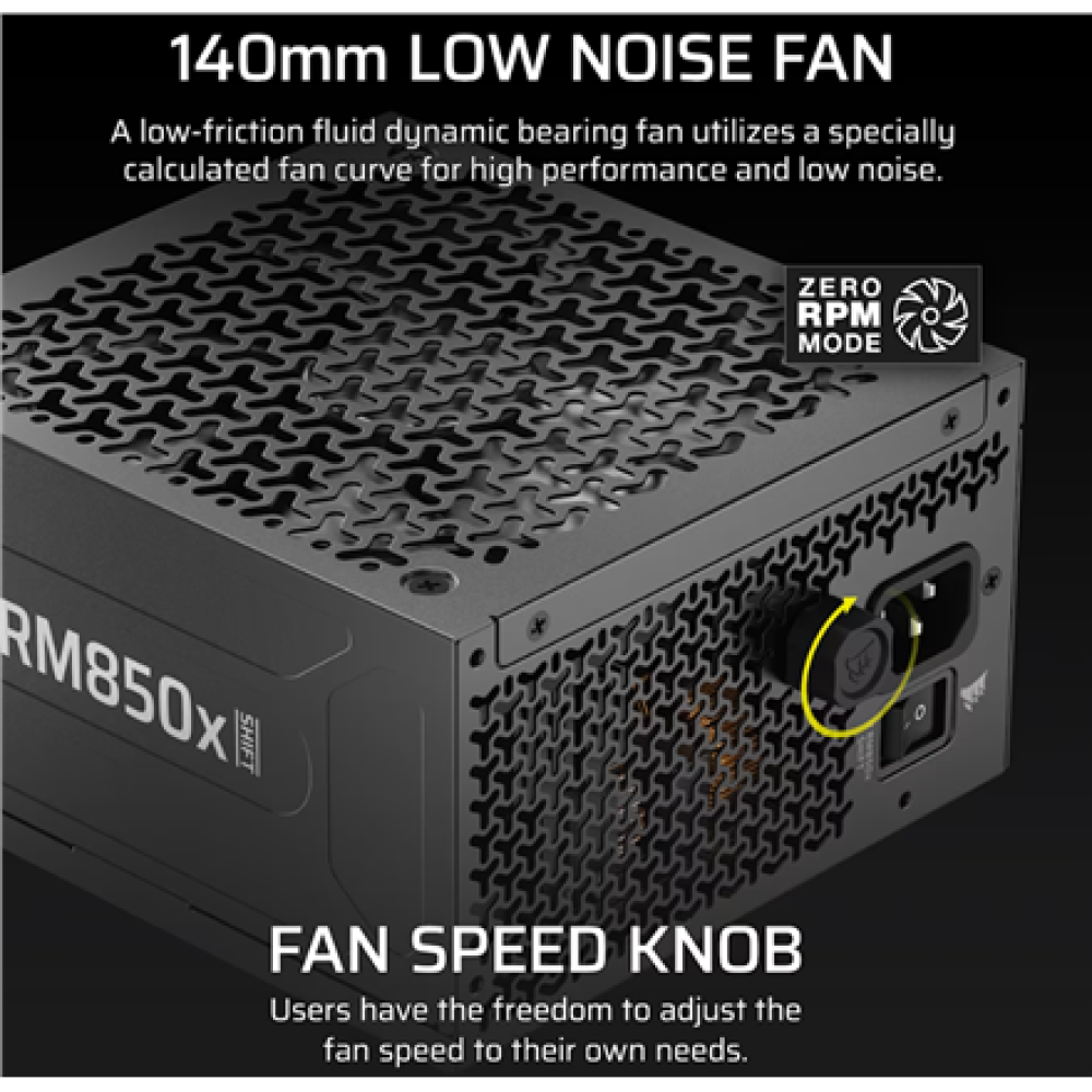 Corsair Fully Modular ATX Power Supply (EU) , RM850x SHIFT , 850 W , Black