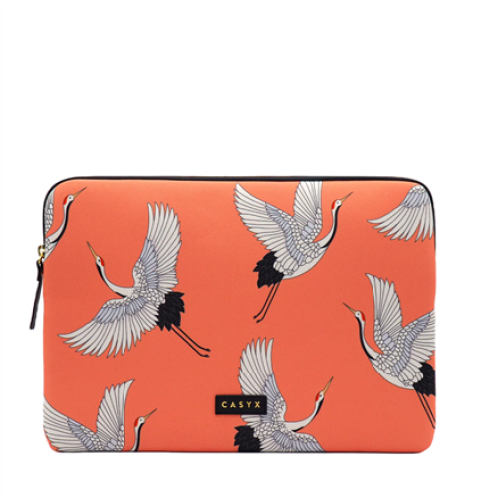 Casyx , SLVS-000006 , Casyx for MacBook , Fits up to size 13 ”/14 , Sleeve , Coral Cranes , Waterproof
