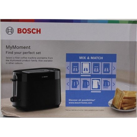 SALE OUT. Bosch Compact Toaster , TAT2M123 MyMoment , Power 950 W , Number of slots 2 , Housing material Plastic , Black , DAMAGED PACKAGING