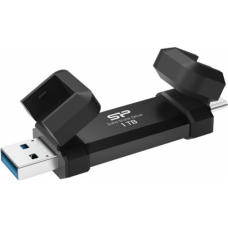 Silicon Power Portable External SSD , DS72 , 1000 GB , USB Type-A, USB Type-C 3.2 Gen 2 , Black