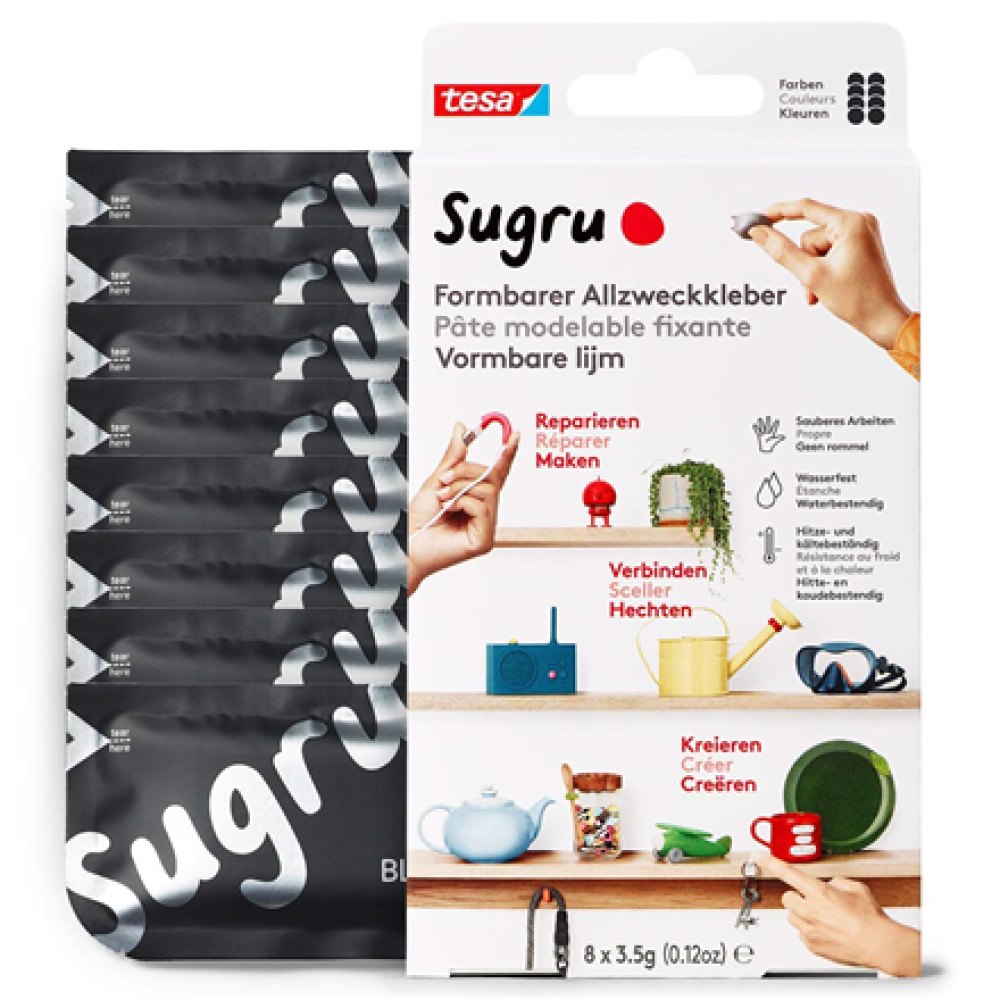 Tesa , Sugru Modeling Glue Black/White/Gray, 3x3.5g , 41231-00001-00