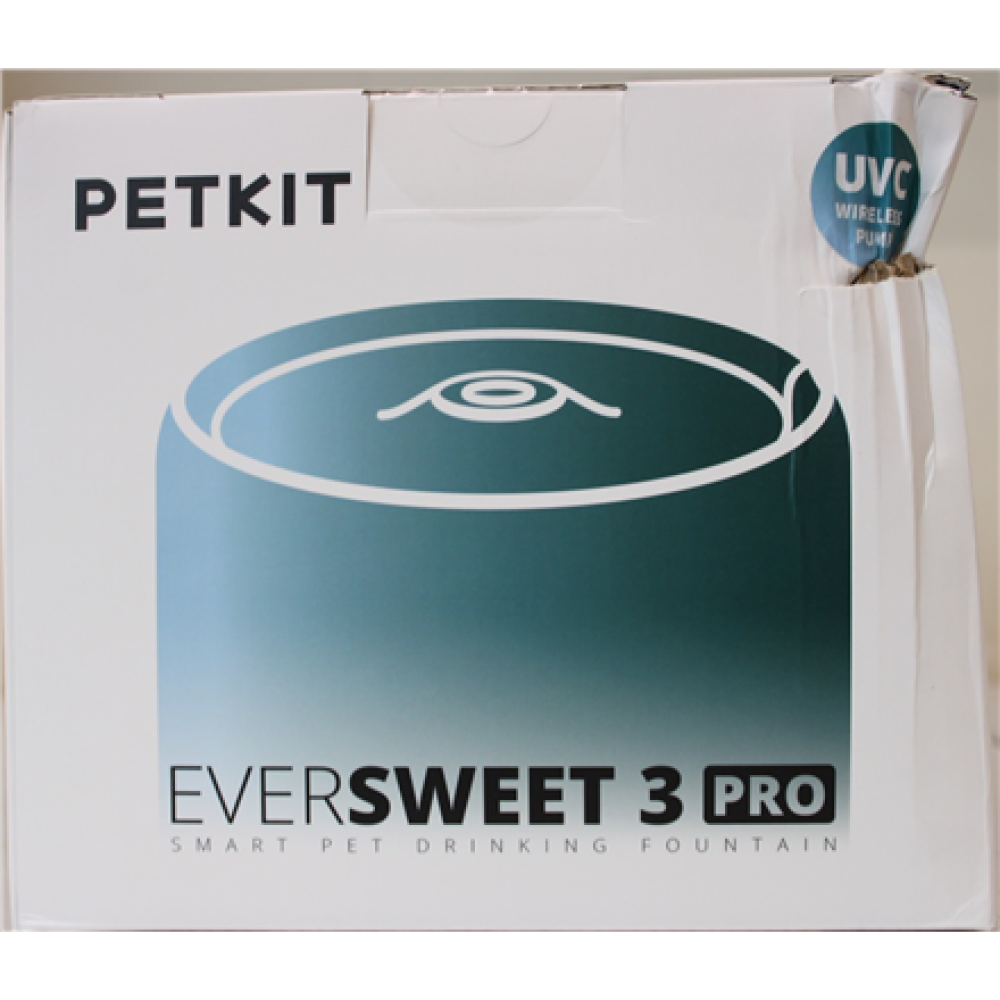 SALE OUT. Petkit Eversweet 3 Pro Drinking Fountain, UVC Wireless Pump, White , PETKIT , Smart Pet Drinking Fountain , Eversweet 3 Pro (UVC) , Capacity 1.35 L , Filtering , Material Stainless Steel , White , DAMAGED PACKAGING AND BODY , 24 month(s)