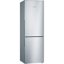 Bosch , KGV36VIEAS , Refrigerator , Energy efficiency class E , Free standing , Combi , Height 186 cm , No Frost system , Fridge net capacity 214 L , Freezer net capacity 94 L , 39 dB , Stainless Steel