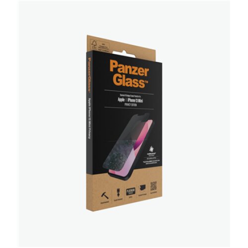 PanzerGlass , Apple , iPhone 13 Mini , Tempered glass , Black , Crystal clear; Resistant to scratches and bacteria; Shock absorbing; Easy to install , Privacy Screen Protector