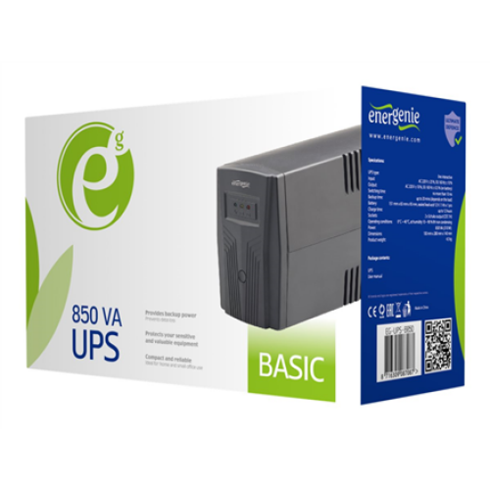 EnerGenie , EG-UPS-B850 Basic 850 UPS, Shuko output sockets , 850 VA , 220V±25% V , AC 220V±10% V