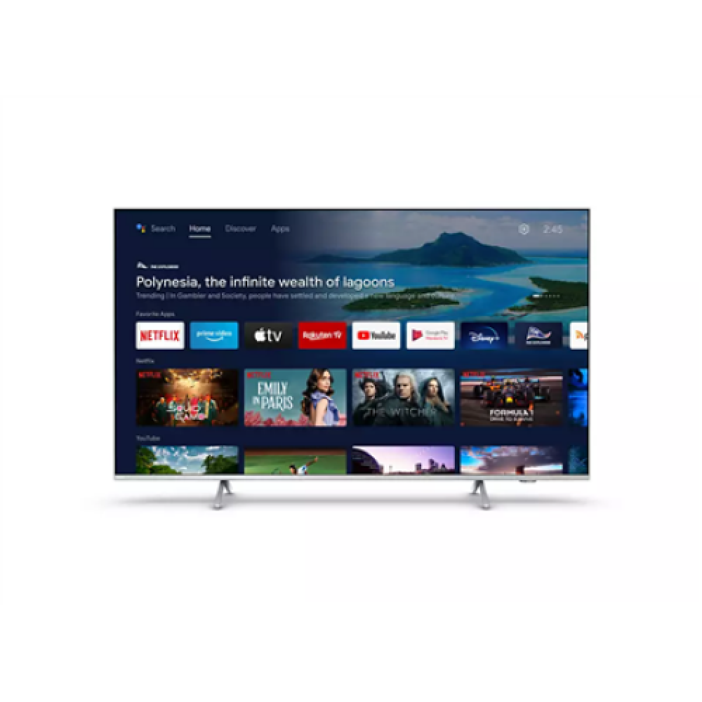 Philips 4K UHD LED Android TV with Ambilight 43PUS8507/12 43 (108 cm), Smart TV, 4K UHD LED, 3840 x 2160, Wi-Fi, Silver