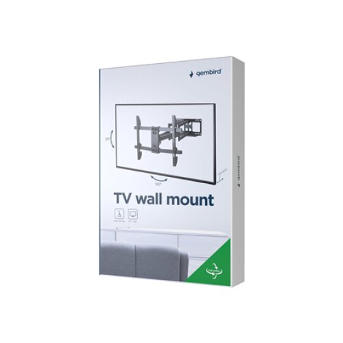Gembird , Full-motion wall mount , Fixed , 37-80 , Maximum weight (capacity) 60 kg , Black