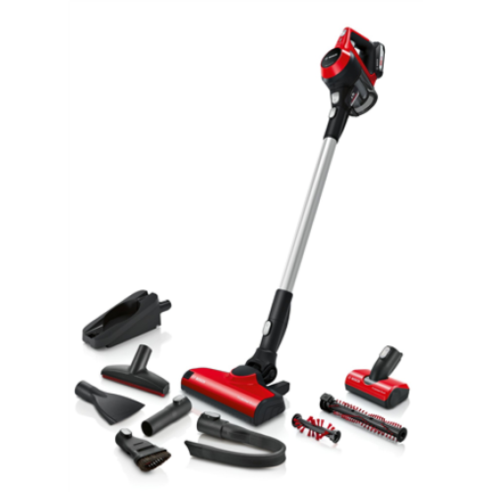 Bosch Vacuum cleaner Unlimited ProAnimal BBS61PET2 Handstick 2in1, 18 V, Operating time (max) 30 min, Red/Black, Warranty 24 month(s), Battery warranty 24 month(s), Made in Germany