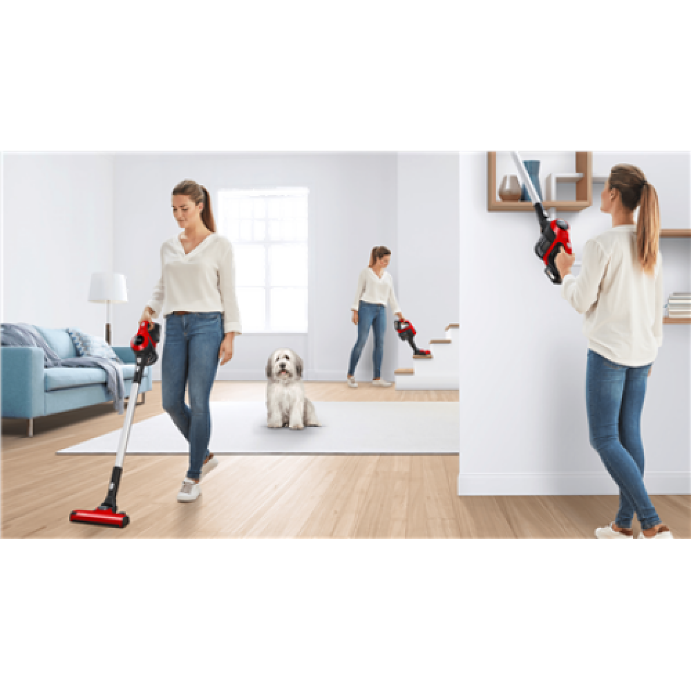 Bosch Vacuum cleaner Unlimited ProAnimal BBS61PET2 Handstick 2in1, 18 V, Operating time (max) 30 min, Red/Black, Warranty 24 month(s), Battery warranty 24 month(s), Made in Germany