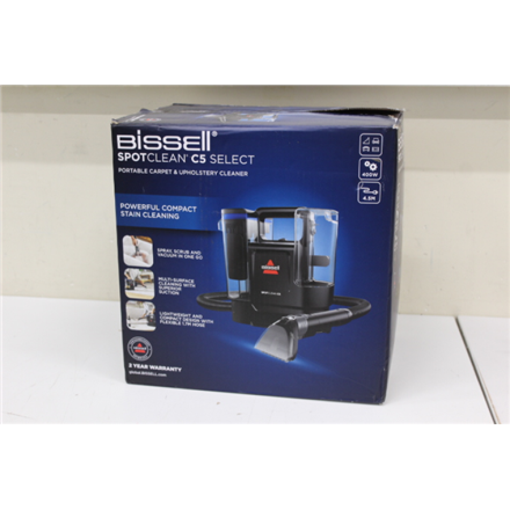 SALE OUT. , Bissell SpotClean C5 Select Portable Carpet and Upholstery Cleaner , 3928N , Corded operating , Handheld , Washing function , 400 W , Black/Blue , Warranty 24 month(s) , DAMAGED PACKAGING, USED, DIRTY, SCRATCHED, MISSING LIQUID BOTLLE