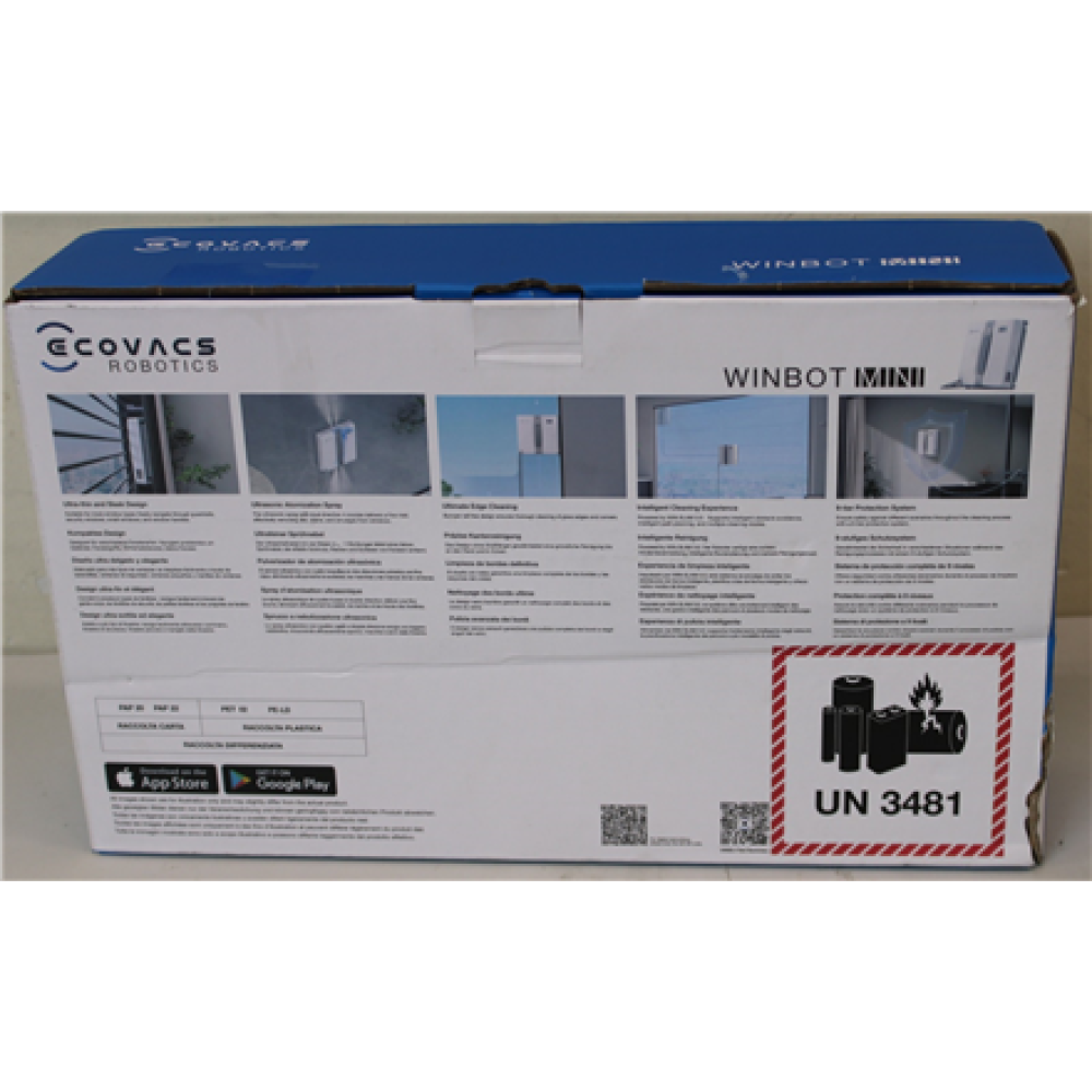 SALE OUT. , Ecovacs Windows Cleaner Robot , WINBOT MINI GREY , Corded , Grey , DAMAGED PACKAGING