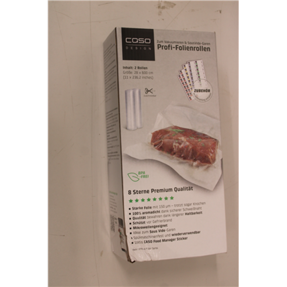 SALE OUT. Caso Roll for Vacuum sealer 28x600cm , Caso , Foil rolls , 1223 , 2 units , Dimensions (W x L) 28 x 600 cm , Ribbed , DAMAGED PACKAGING