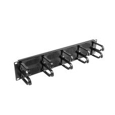 Lanberg 19 cable management brush panel 10 rings - type B 2U , AK-1204-B , Black