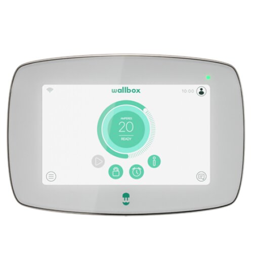 Wallbox , Commander 2 Electric Vehicle charger, 5 meter cable Type 2 , 22 kW , Wi-Fi, Bluetooth, Ethernet, 4G (optional) , Premium feel charging station equiped with 7” Touchscreen for Public and Private charging scenarios. Like all other Wallbox models i