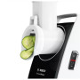 Bosch , Meat mincer , MFW3850B , White , 1800 W , Number of speeds 2 , Throughput (kg/min) 2 , Shredder with 4 drums for: slicing, potato grating, coarse grating and fine grating; Citrus press; Discs: 2,7 / 4 / 8; Sausage horn; Kebbe