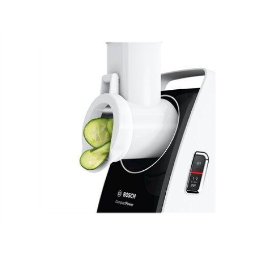 Bosch , Meat mincer , MFW3850B , White , 1800 W , Number of speeds 2 , Throughput (kg/min) 2 , Shredder with 4 drums for: slicing, potato grating, coarse grating and fine grating; Citrus press; Discs: 2,7 / 4 / 8; Sausage horn; Kebbe