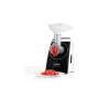 Bosch , Meat mincer , MFW3850B , White , 1800 W , Number of speeds 2 , Throughput (kg/min) 2 , Shredder with 4 drums for: slicing, potato grating, coarse grating and fine grating; Citrus press; Discs: 2,7 / 4 / 8; Sausage horn; Kebbe