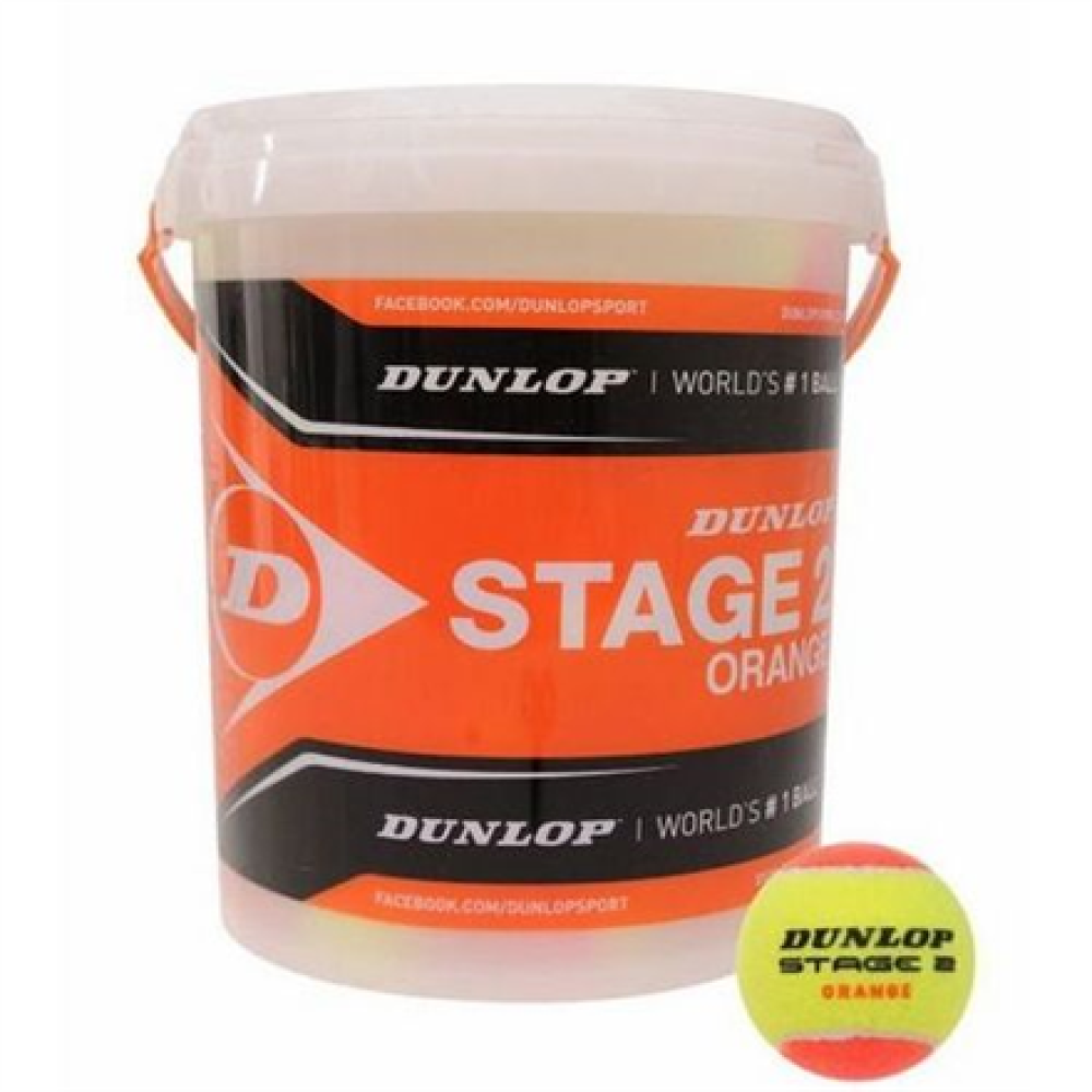 Tennis balls DUNLOP STAGE 2 60-bucket orange , Dunlop