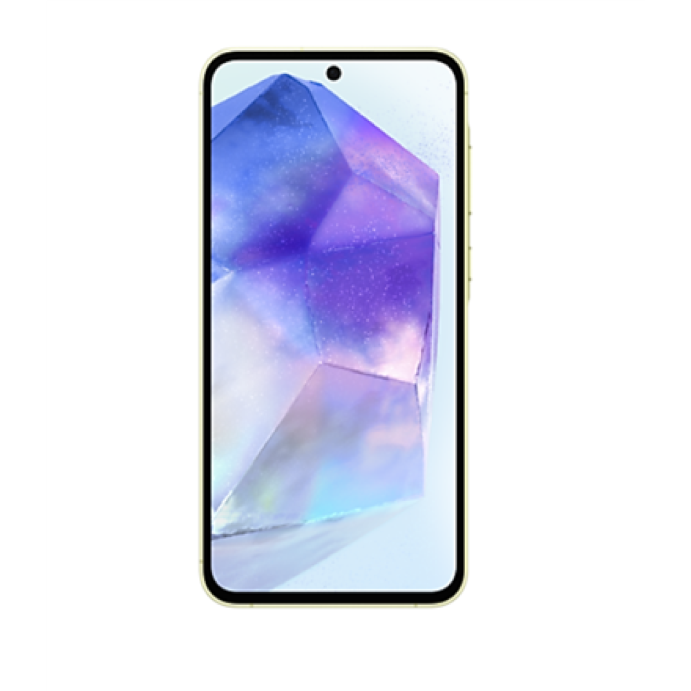 Samsung , Galaxy , A55 A556 , Lemon , 6.6 , Super AMOLED , 1080 x 2340 pixels , Exynos , Internal RAM 8 GB , 128 GB , Dual SIM , 4G , 5G , Main camera resolution 50+12+5 MP , Secondary camera resolution 32 MP , Android , 14