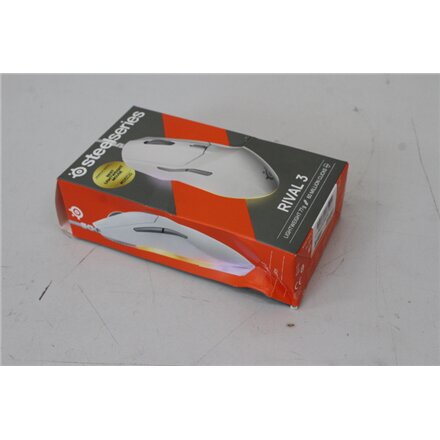 SALE OUT. SteelSeries Gaming Mouse , Rival 3 Gen 2 , Wired , White , DAMAGED PACKAGING