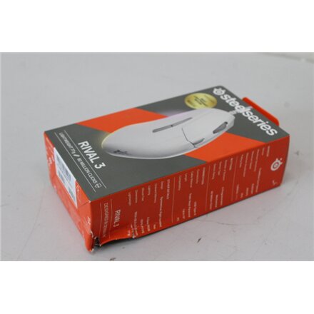 SALE OUT. SteelSeries Gaming Mouse , Rival 3 Gen 2 , Wired , White , DAMAGED PACKAGING