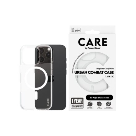 CARE Flagship Case , Back cover , Apple , iPhone 16 PRO , Recycled plastic , White , MagSafe