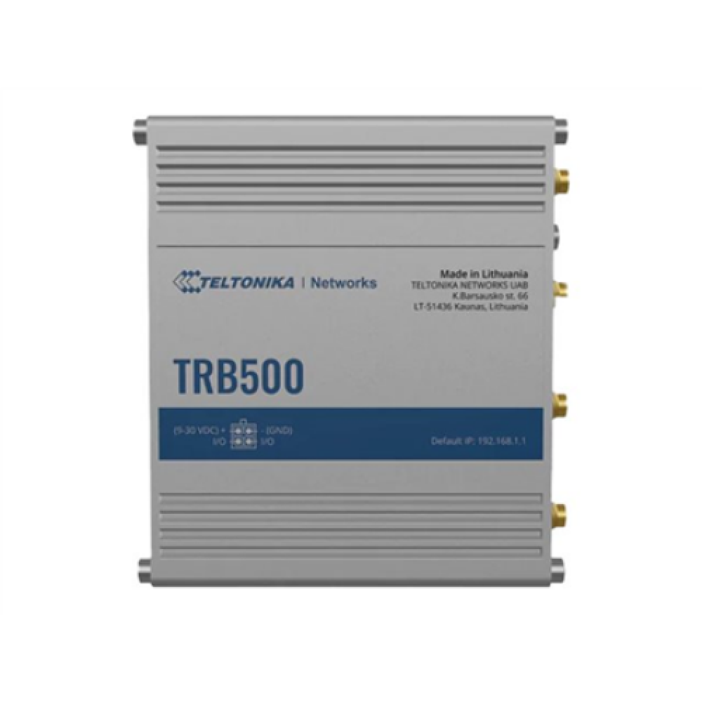 Industrial 5G Gateway , TRB500 , No Wi-Fi , 10/100/1000 Mbps Mbit/s , Ethernet LAN (RJ-45) ports 1 , Mesh Support No , MU-MiMO Yes , Antenna type SMA for Mobile