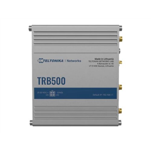 Teltonika , Industrial 5G Gateway , TRB500 , No Wi-Fi , 10/100/1000 Mbps Mbit/s , Ethernet LAN (RJ-45) ports 1 , Mesh Support No , MU-MiMO Yes , Antenna type SMA for Mobile