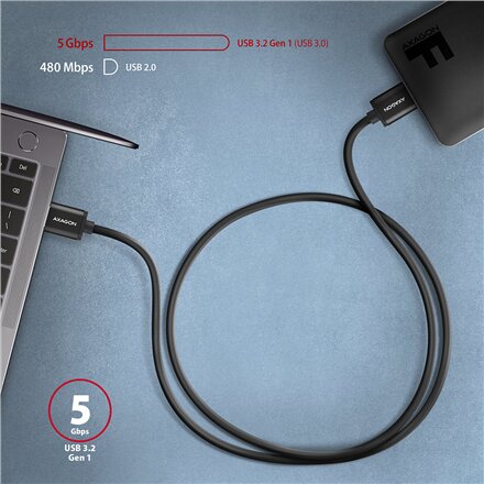 AXAGON , Data and charging cable, 1 m , BUMM3-AM10AB , USB Type A to USB Type Micro-B