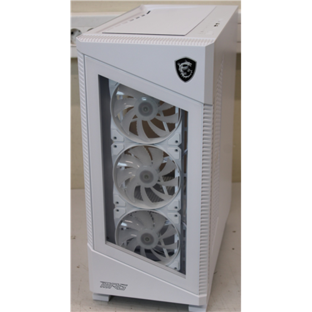 SALE OUT. MSI MPG VELOX 100R White PC Case, Mid-Tower, USB 3.2, Audio-out, Mic-in , MSI PC Case , MPG VELOX 100R WHITE , White , Mid-Tower , DAMAGED PACKAGING, DENTED CORNER (TOP)