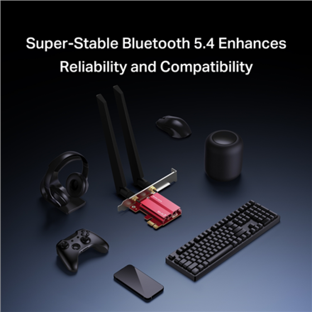 Mercusys BE9300 WiFi 7 Bluetooth 5.4 PCIe Adapter , MA47BE