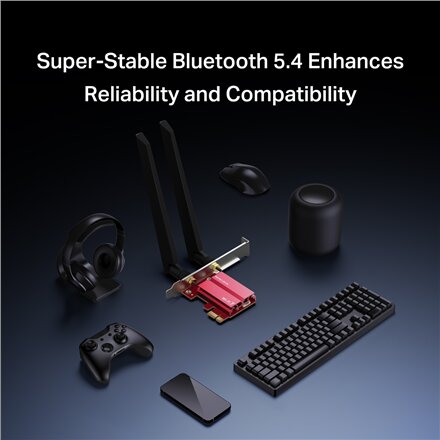 Mercusys BE9300 WiFi 7 Bluetooth 5.4 PCIe Adapter , MA47BE