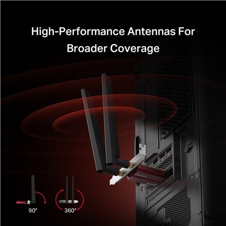 Mercusys BE9300 WiFi 7 Bluetooth 5.4 PCIe Adapter , MA47BE
