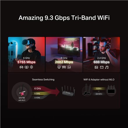 Mercusys BE9300 WiFi 7 Bluetooth 5.4 PCIe Adapter , MA47BE