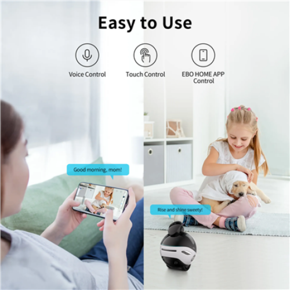 Enabot Family Robot IP Camera , EBO X , 8 MP , 1.8 , H265 , Micro SD, Max. 256GB