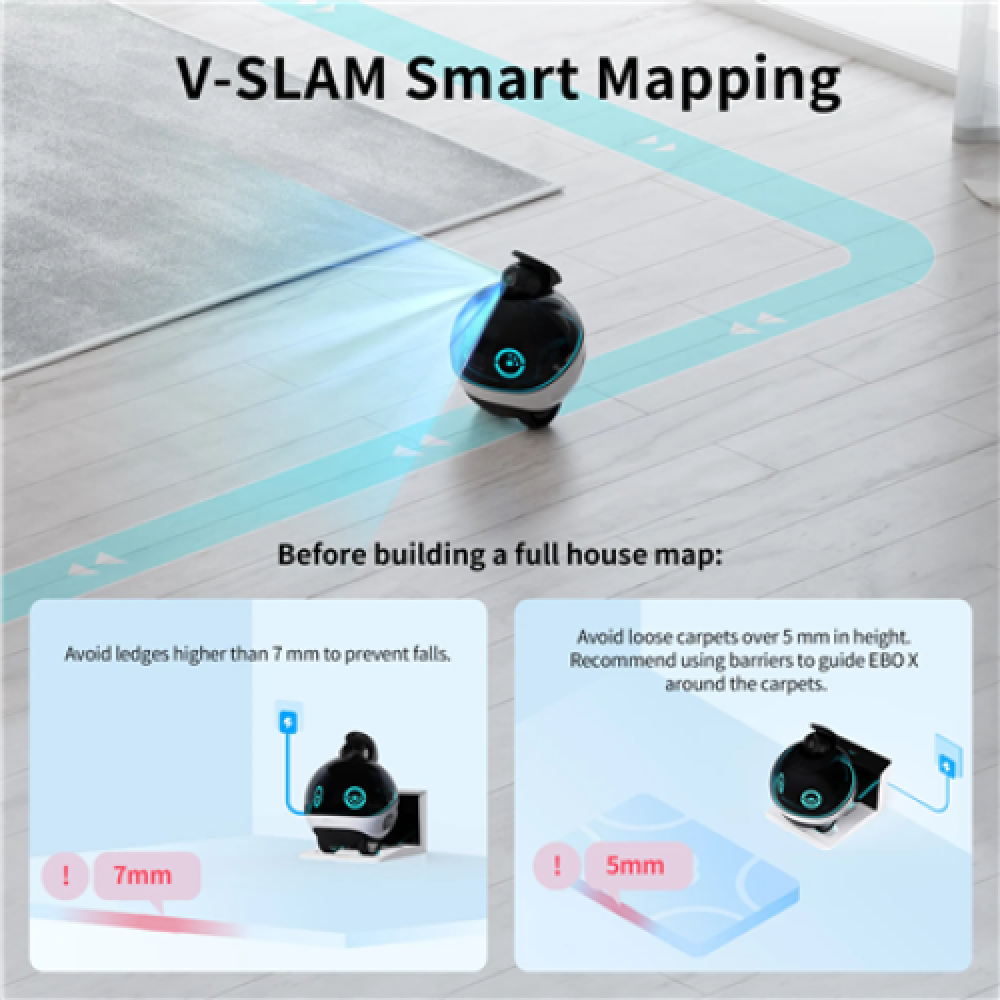 Enabot Family Robot IP Camera , EBO X , 8 MP , 1.8 , H265 , Micro SD, Max. 256GB