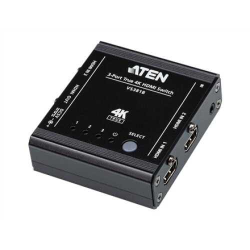 Aten , 3-Port True 4K HDMI Switch , VS381B , Input: 3 x HDMI Type A Female; Output: 1 x HDMI Type A Female