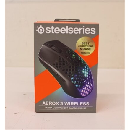 SALE OUT. SteelSeries Aerox 3 (2022) Gaming Mouse, Wireless, Onyx , SteelSeries Gaming Mouse , Optical , Wireless , Onyx , DAMAGED PACKAGING , Aerox 3 Wireless (2022 Edition) , Yes