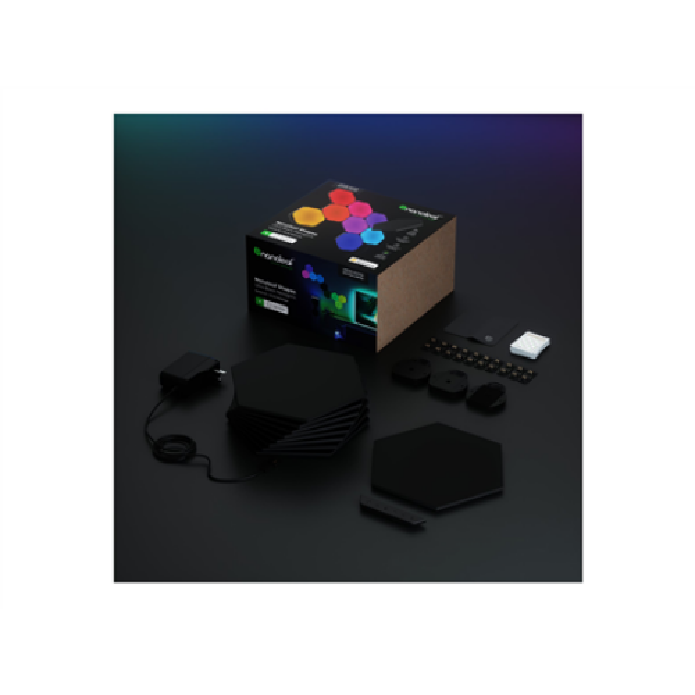Nanoleaf , Shapes Black Hexagons Starter Kit (9 panels) , 42 W , WiFi