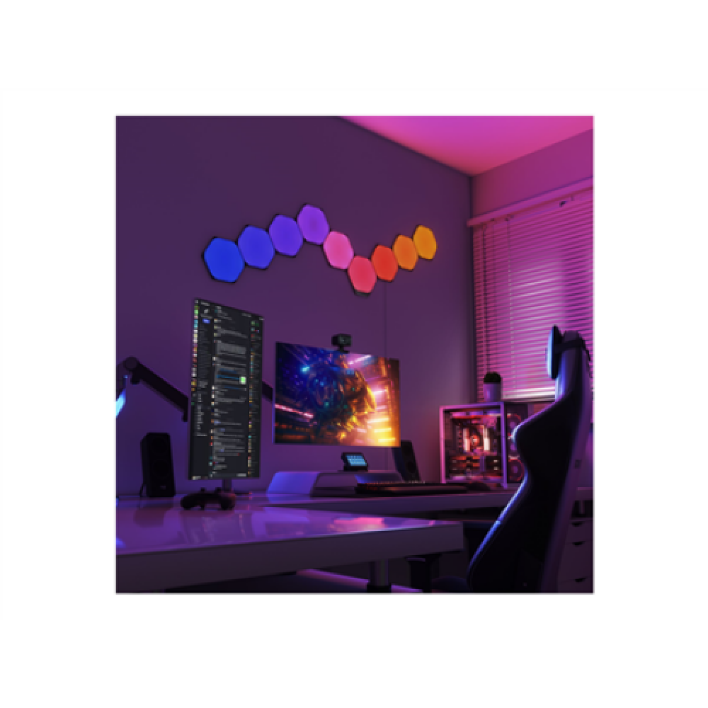 Nanoleaf , Shapes Black Hexagons Starter Kit (9 panels) , 42 W , WiFi