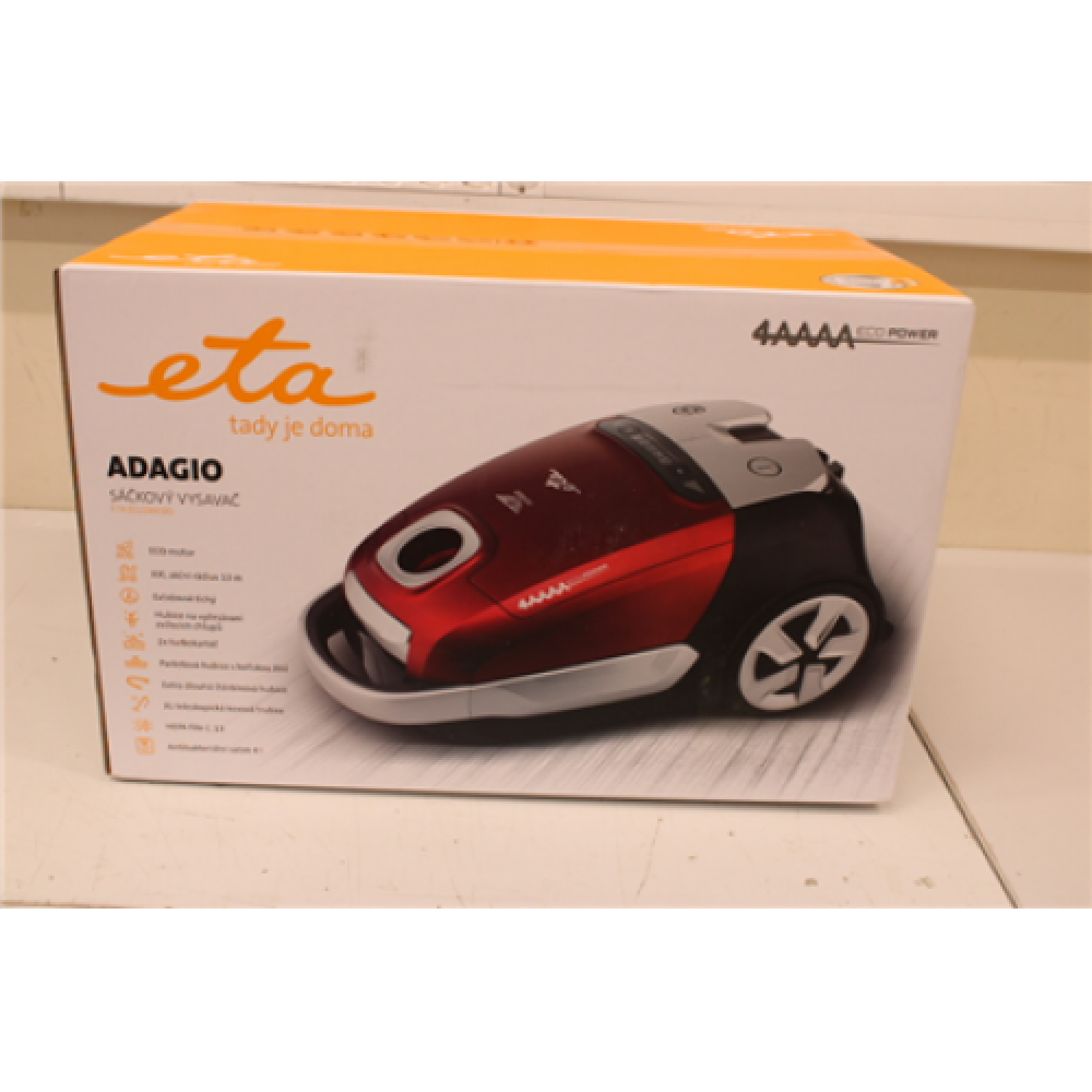 SALE OUT. ETA , Adagio ETA351190000 , Vacuum cleaner , Bagged , Power 800 W , Dust capacity 4.5 L , Red , DAMAGED PACKAGING