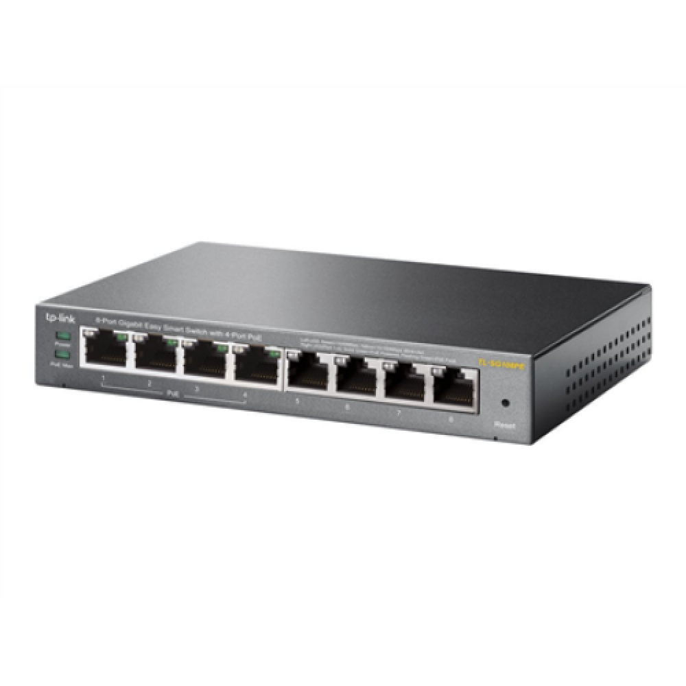 TP-LINK , Smart Switch , TL-SG108PE , Web Managed , Desktop , Gigabit Ethernet (copper) ports quantity 4 , PoE+ ports quantity 4 , Power supply type External , 36 month(s)