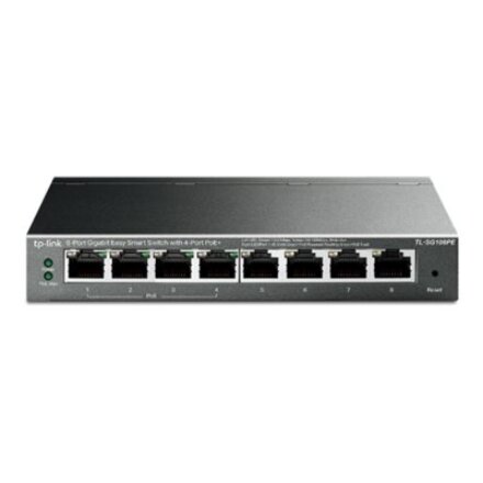 TP-LINK , Smart Switch , TL-SG108PE , Web Managed , Desktop , Gigabit Ethernet (copper) ports quantity 4 , PoE+ ports quantity 4 , Power supply type External