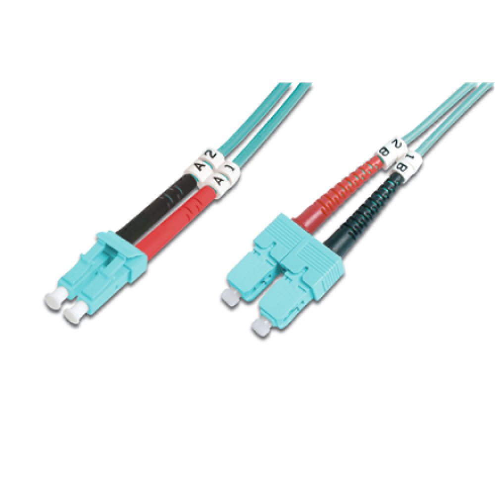Digitus FO Patch Cord, Duplex, LC to LC SC MM OM3 50/125 µ, 2 m