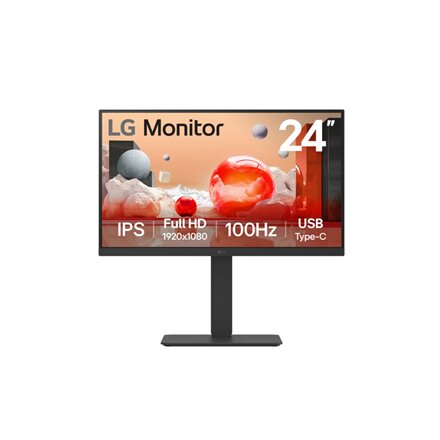 LG , 24BA750-B , 23.8 , IPS , FHD , 16:9 , 100 Hz , 5 ms , 1920 x 1080 pixels , 200 cd/m² , HDMI ports quantity 1 , Black