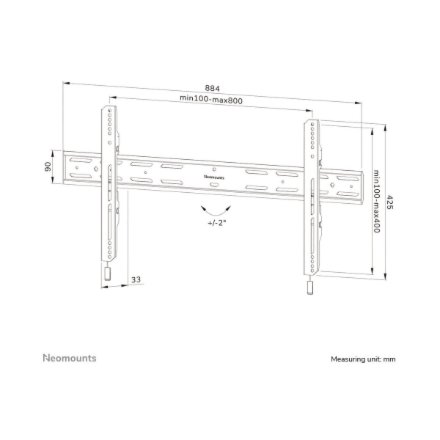 Neomounts Wall mount , WL30S-850BL18 TV mount wall , Adjustable Height , 43-86 , Maximum weight (capacity) 60 kg , Black