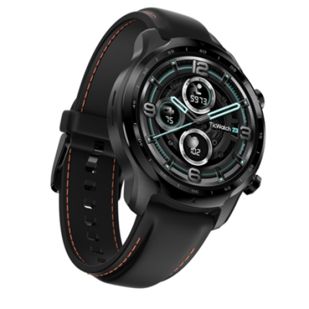 TicWatch Pro 3 GPS Smart watch, NFC, GPS (satellite), Retina AMOLED, Heart rate monitor, Waterproof, Bluetooth, 1 GB, 8 GB, Android, iOS, Wi-Fi, Snapdragon Wear 4100, 22 mm, Black