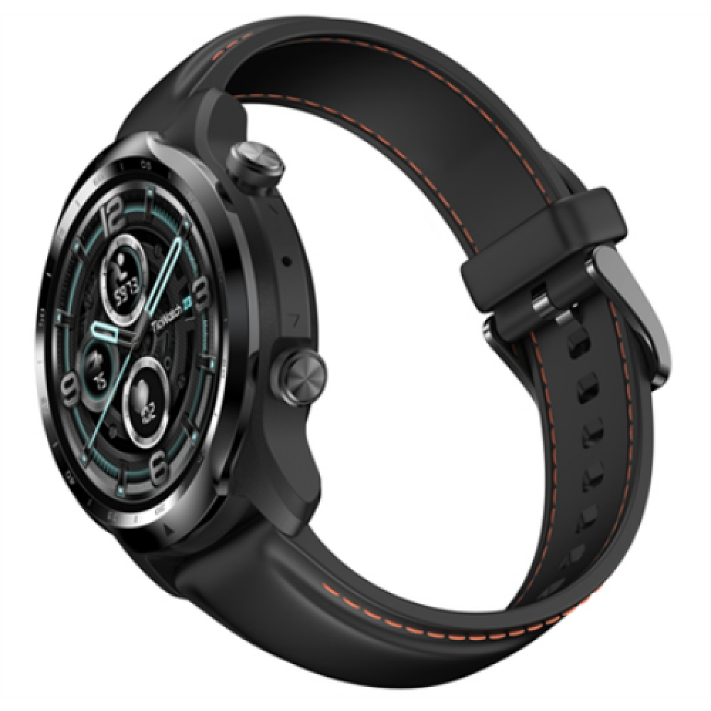 TicWatch Pro 3 GPS Smart watch, NFC, GPS (satellite), Retina AMOLED, Heart rate monitor, Waterproof, Bluetooth, 1 GB, 8 GB, Android, iOS, Wi-Fi, Snapdragon Wear 4100, 22 mm, Black
