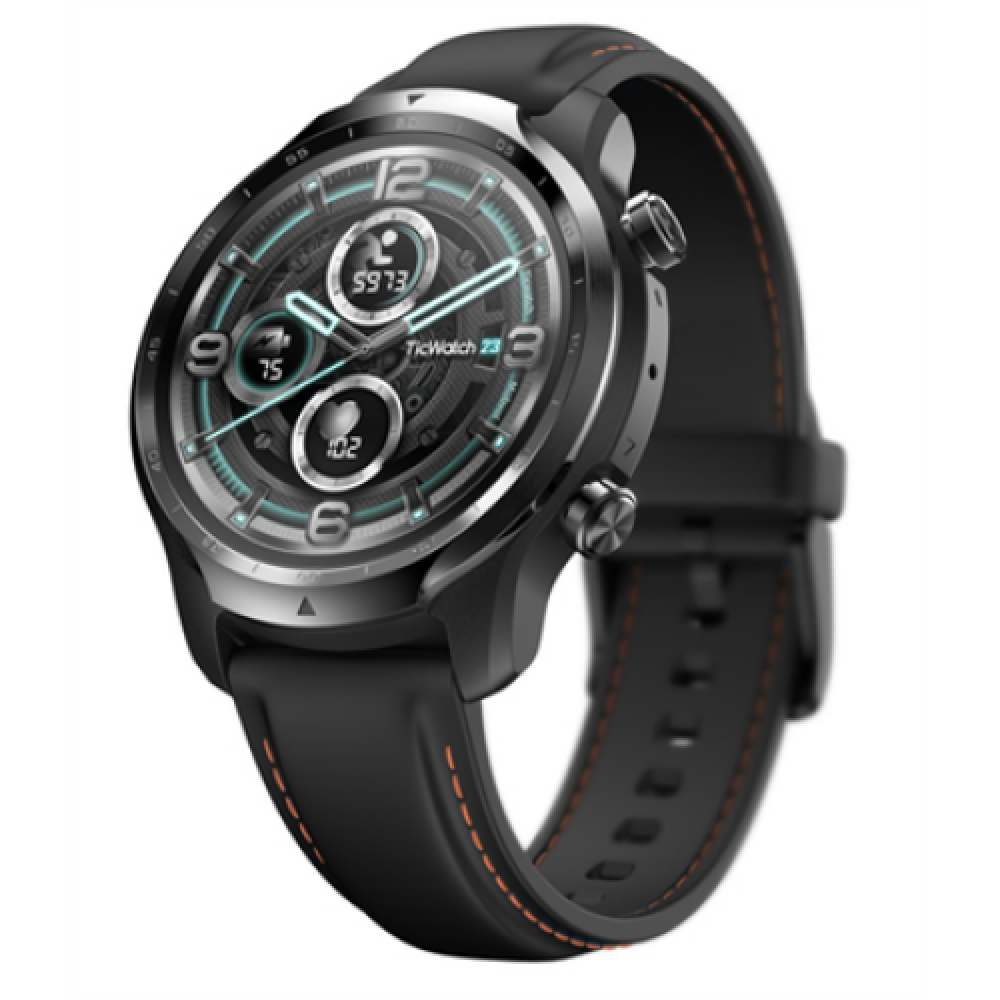 TicWatch Pro 3 GPS Smart watch, NFC, GPS (satellite), Retina AMOLED, Heart rate monitor, Waterproof, Bluetooth, 1 GB, 8 GB, Android, iOS, Wi-Fi, Snapdragon Wear 4100, 22 mm, Black