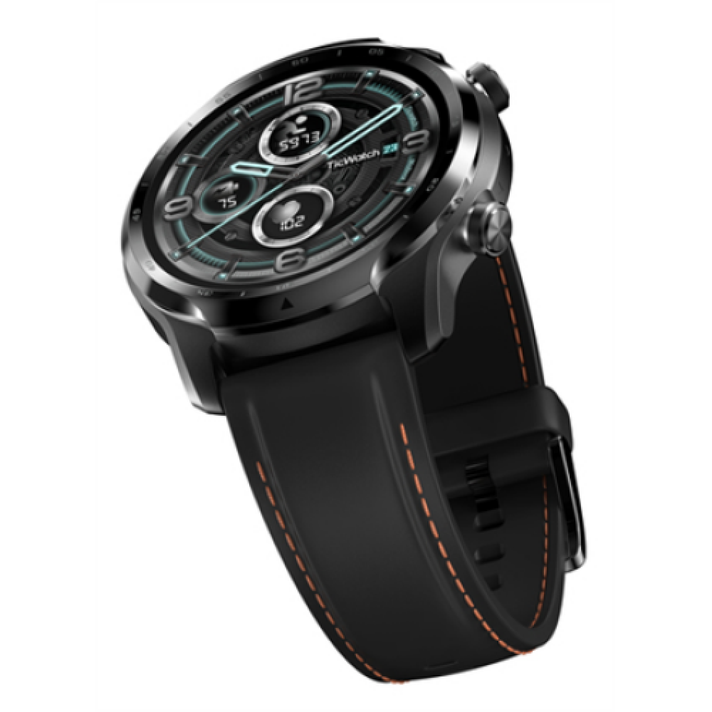 TicWatch Pro 3 GPS Smart watch, NFC, GPS (satellite), Retina AMOLED, Heart rate monitor, Waterproof, Bluetooth, 1 GB, 8 GB, Android, iOS, Wi-Fi, Snapdragon Wear 4100, 22 mm, Black